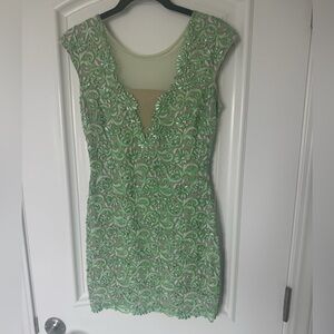 Elegant Green Lace Dress